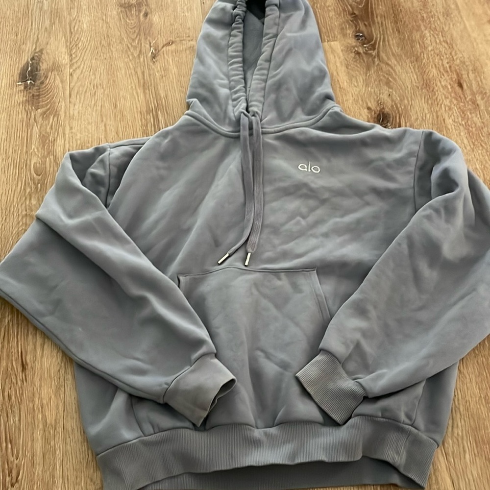 Women’s ALO Yoga Accolade hoodie sweatshirt dusty blue size Small